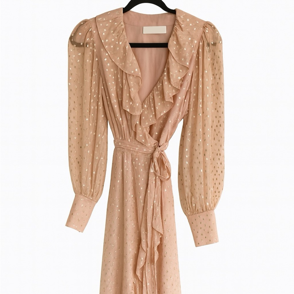 Zimmermann Pink Shimmer Polka Dot Dress
